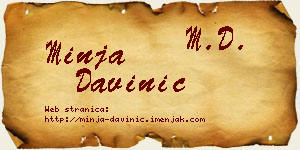 Minja Davinić vizit kartica